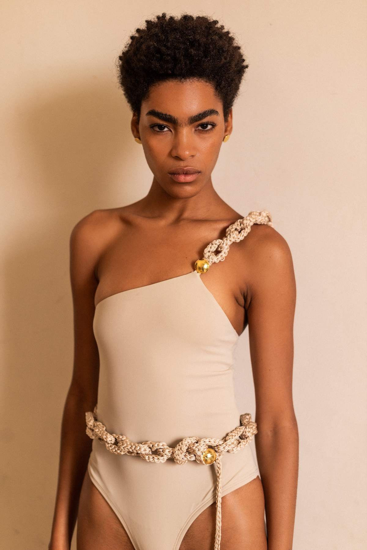 SWIMSUIT NAOMI CON TEJIDO ESLABON - Daniela Bustos Maya