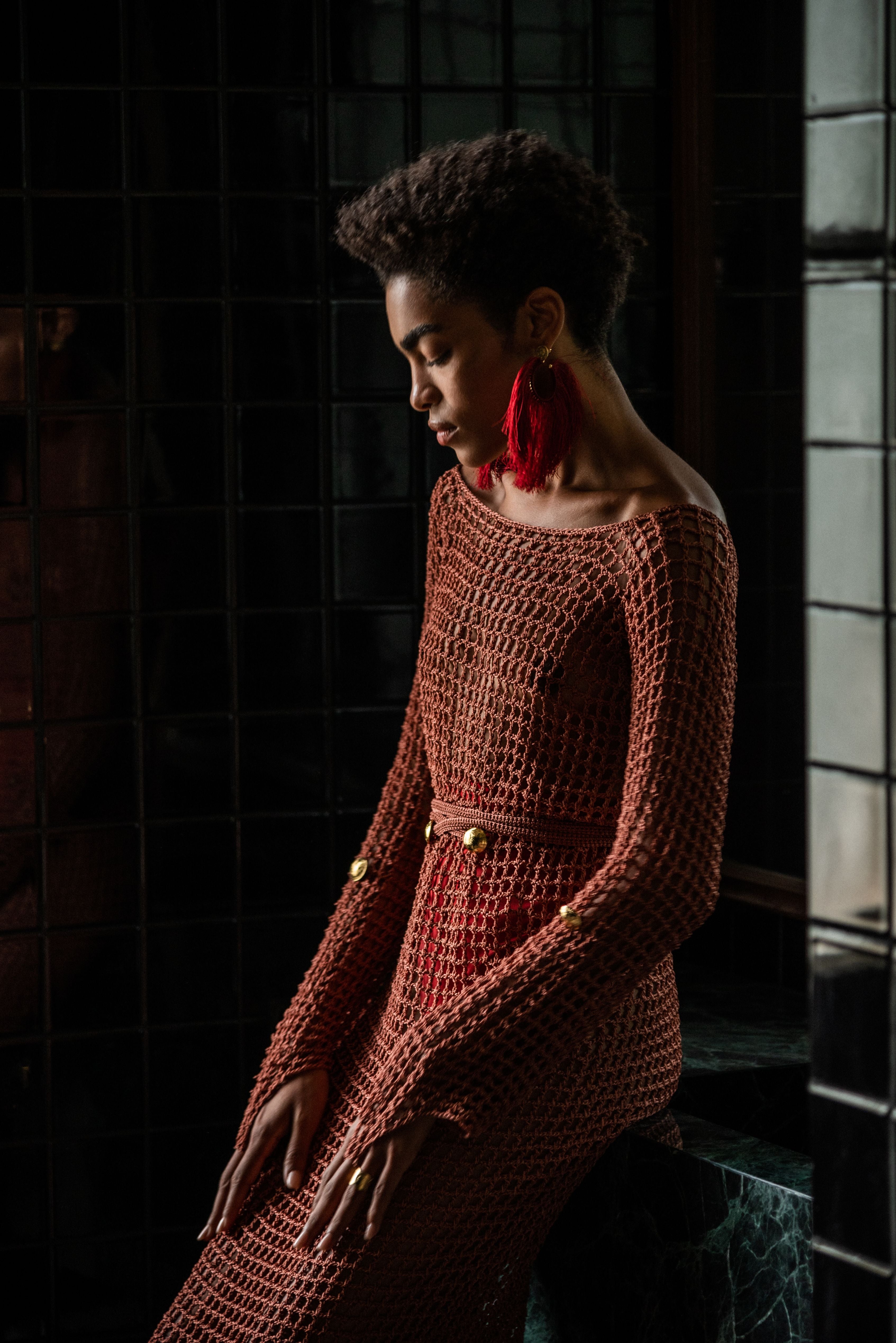 Vestido Octubre con cinto - Daniela Bustos Maya